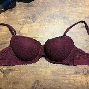 Victoria’s Secret Pink Elegant Burgundy Lace Bra
